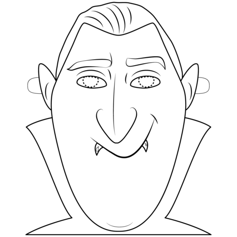 Coloring page Dracula mask
